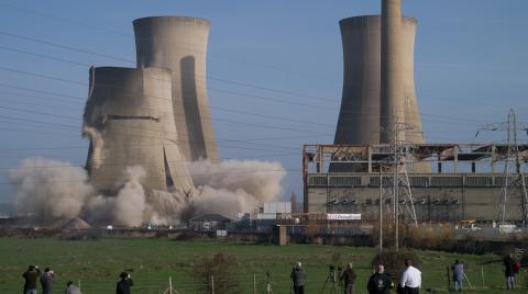 Power station being imploded.